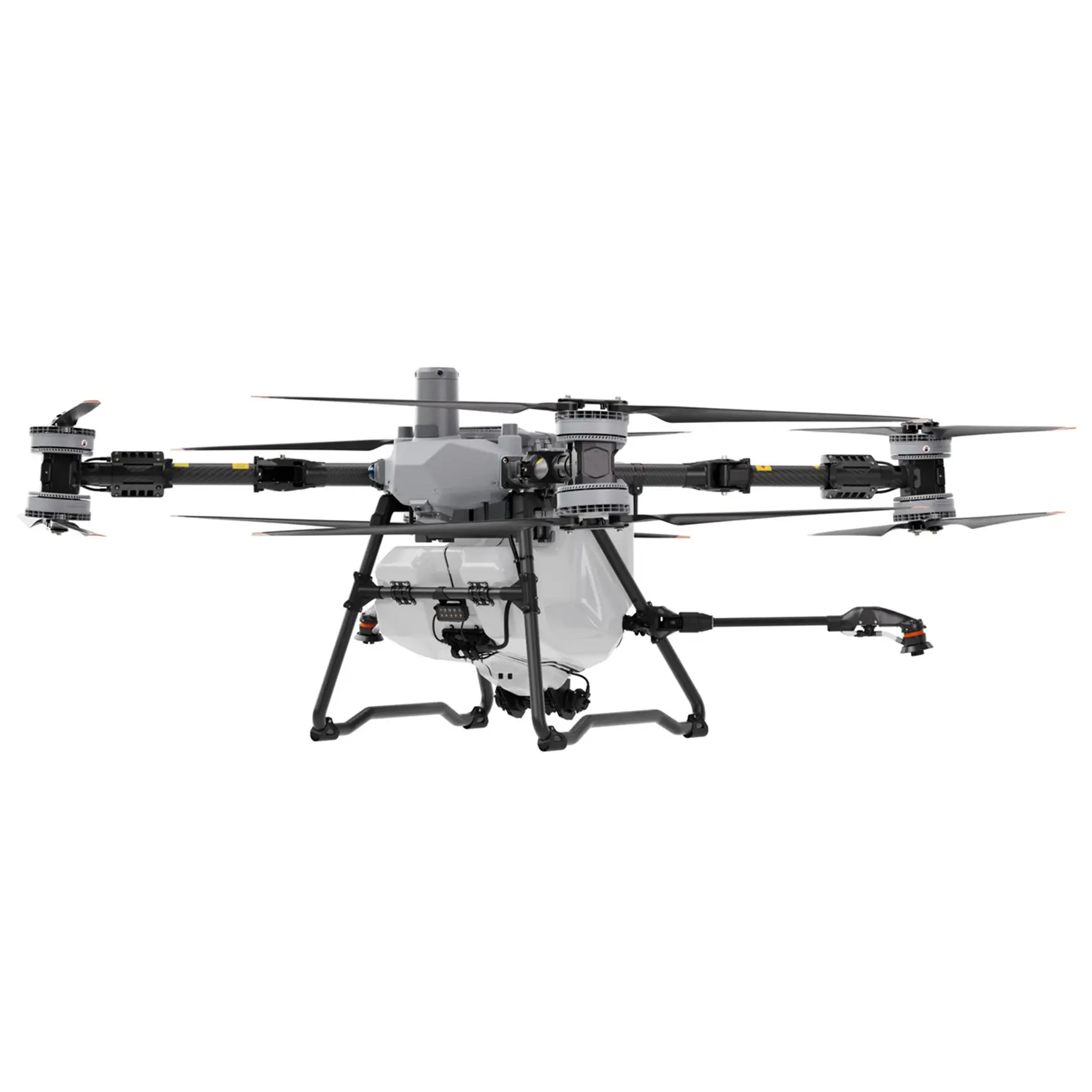 Drone DJI Agras T100 en vuelo agrícola